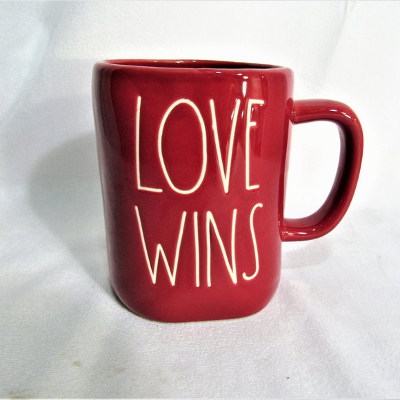Rae Dunn Other - RAE DUNN MUG CUP ROMANCE RED "LOVE WINS" NEW